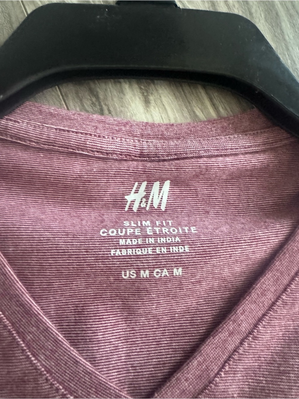 H&M Slim Fit V-Neck Tee - Mauve Heather
